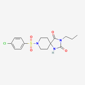molecular formula C16H20ClN3O4S B6571003 8-(4-chlorobenzenesulfonyl)-3-propyl-1,3,8-triazaspiro[4.5]decane-2,4-dione CAS No. 1021265-06-4