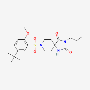 molecular formula C21H31N3O5S B6571007 8-(5-tert-butyl-2-methoxybenzenesulfonyl)-3-propyl-1,3,8-triazaspiro[4.5]decane-2,4-dione CAS No. 1021265-15-5