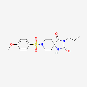 molecular formula C17H23N3O5S B6571018 8-(4-methoxybenzenesulfonyl)-3-propyl-1,3,8-triazaspiro[4.5]decane-2,4-dione CAS No. 1021265-03-1