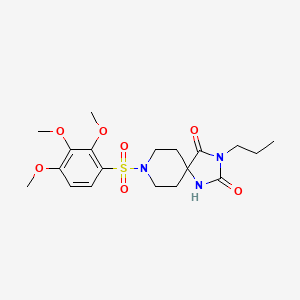 molecular formula C19H27N3O7S B6571023 3-propyl-8-(2,3,4-trimethoxybenzenesulfonyl)-1,3,8-triazaspiro[4.5]decane-2,4-dione CAS No. 1021223-09-5