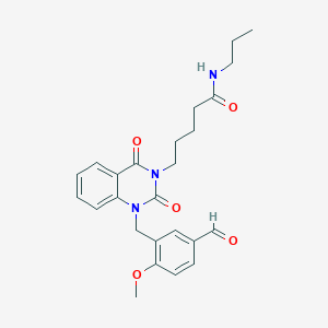 5-{1-[(5-formyl-2-methoxyphenyl)methyl]-2,4-dioxo-1,2,3,4-tetrahydroquinazolin-3-yl}-N-propylpentanamide