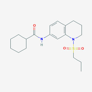 molecular formula C19H28N2O3S B6571115 N-[1-(propane-1-sulfonyl)-1,2,3,4-tetrahydroquinolin-7-yl]cyclohexanecarboxamide CAS No. 946225-00-9