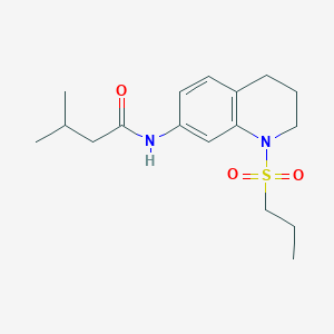molecular formula C17H26N2O3S B6571132 3-methyl-N-[1-(propane-1-sulfonyl)-1,2,3,4-tetrahydroquinolin-7-yl]butanamide CAS No. 946299-23-6
