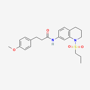 molecular formula C22H28N2O4S B6571137 3-(4-methoxyphenyl)-N-[1-(propane-1-sulfonyl)-1,2,3,4-tetrahydroquinolin-7-yl]propanamide CAS No. 946299-34-9