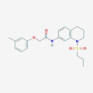 molecular formula C21H26N2O4S B6571159 2-(3-methylphenoxy)-N-[1-(propane-1-sulfonyl)-1,2,3,4-tetrahydroquinolin-7-yl]acetamide CAS No. 946225-44-1