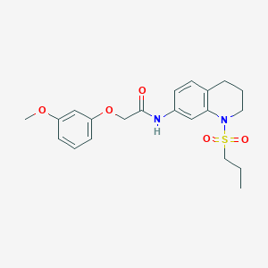 molecular formula C21H26N2O5S B6571177 2-(3-methoxyphenoxy)-N-[1-(propane-1-sulfonyl)-1,2,3,4-tetrahydroquinolin-7-yl]acetamide CAS No. 946351-51-5