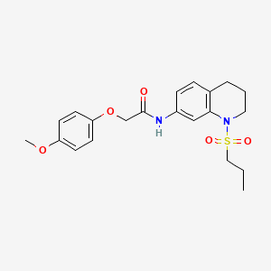 molecular formula C21H26N2O5S B6571181 2-(4-methoxyphenoxy)-N-[1-(propane-1-sulfonyl)-1,2,3,4-tetrahydroquinolin-7-yl]acetamide CAS No. 946292-41-7