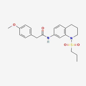 molecular formula C21H26N2O4S B6571192 2-(4-methoxyphenyl)-N-[1-(propane-1-sulfonyl)-1,2,3,4-tetrahydroquinolin-7-yl]acetamide CAS No. 946291-79-8
