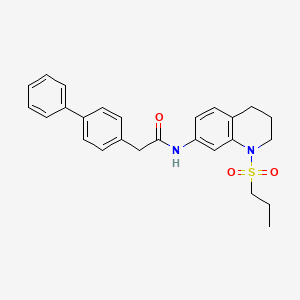 molecular formula C26H28N2O3S B6571205 2-{[1,1'-biphenyl]-4-yl}-N-[1-(propane-1-sulfonyl)-1,2,3,4-tetrahydroquinolin-7-yl]acetamide CAS No. 946351-17-3