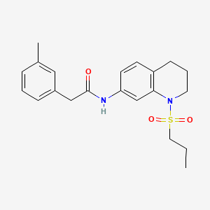 molecular formula C21H26N2O3S B6571212 2-(3-methylphenyl)-N-[1-(propane-1-sulfonyl)-1,2,3,4-tetrahydroquinolin-7-yl]acetamide CAS No. 946225-28-1