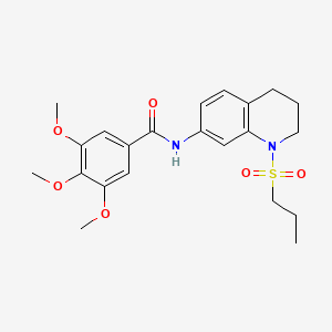 molecular formula C22H28N2O6S B6571216 3,4,5-trimethoxy-N-[1-(propane-1-sulfonyl)-1,2,3,4-tetrahydroquinolin-7-yl]benzamide CAS No. 946291-82-3