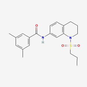 molecular formula C21H26N2O3S B6571230 3,5-dimethyl-N-[1-(propane-1-sulfonyl)-1,2,3,4-tetrahydroquinolin-7-yl]benzamide CAS No. 946225-12-3