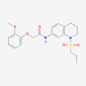 molecular formula C21H26N2O5S B6571238 2-(2-methoxyphenoxy)-N-[1-(propane-1-sulfonyl)-1,2,3,4-tetrahydroquinolin-7-yl]acetamide CAS No. 946225-48-5
