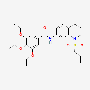 molecular formula C25H34N2O6S B6571243 3,4,5-triethoxy-N-[1-(propane-1-sulfonyl)-1,2,3,4-tetrahydroquinolin-7-yl]benzamide CAS No. 946292-25-7