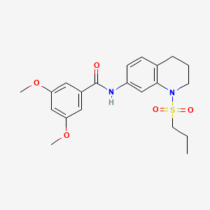 molecular formula C21H26N2O5S B6571245 3,5-dimethoxy-N-[1-(propane-1-sulfonyl)-1,2,3,4-tetrahydroquinolin-7-yl]benzamide CAS No. 946224-88-0