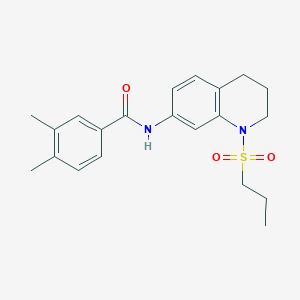 molecular formula C21H26N2O3S B6571249 3,4-dimethyl-N-[1-(propane-1-sulfonyl)-1,2,3,4-tetrahydroquinolin-7-yl]benzamide CAS No. 946299-58-7