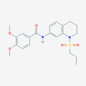molecular formula C21H26N2O5S B6571257 3,4-dimethoxy-N-[1-(propane-1-sulfonyl)-1,2,3,4-tetrahydroquinolin-7-yl]benzamide CAS No. 946351-39-9