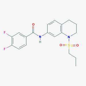 molecular formula C19H20F2N2O3S B6571263 3,4-difluoro-N-[1-(propane-1-sulfonyl)-1,2,3,4-tetrahydroquinolin-7-yl]benzamide CAS No. 946292-29-1