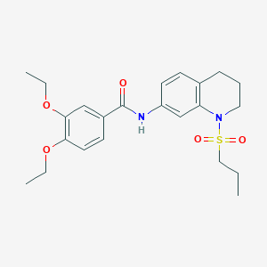 molecular formula C23H30N2O5S B6571269 3,4-diethoxy-N-[1-(propane-1-sulfonyl)-1,2,3,4-tetrahydroquinolin-7-yl]benzamide CAS No. 946292-13-3