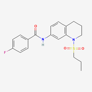 4-fluoro-N-[1-(propane-1-sulfonyl)-1,2,3,4-tetrahydroquinolin-7-yl]benzamide