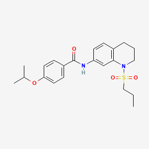 molecular formula C22H28N2O4S B6571278 4-(propan-2-yloxy)-N-[1-(propane-1-sulfonyl)-1,2,3,4-tetrahydroquinolin-7-yl]benzamide CAS No. 946350-87-4