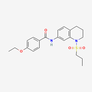 molecular formula C21H26N2O4S B6571285 4-ethoxy-N-[1-(propane-1-sulfonyl)-1,2,3,4-tetrahydroquinolin-7-yl]benzamide CAS No. 946351-27-5