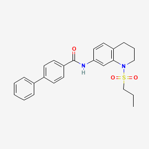 molecular formula C25H26N2O3S B6571296 N-[1-(propane-1-sulfonyl)-1,2,3,4-tetrahydroquinolin-7-yl]-[1,1'-biphenyl]-4-carboxamide CAS No. 946292-32-6