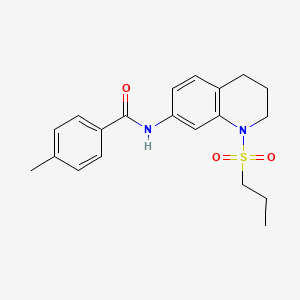 molecular formula C20H24N2O3S B6571307 4-methyl-N-[1-(propane-1-sulfonyl)-1,2,3,4-tetrahydroquinolin-7-yl]benzamide CAS No. 946351-43-5