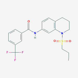 molecular formula C20H21F3N2O3S B6571314 N-[1-(propane-1-sulfonyl)-1,2,3,4-tetrahydroquinolin-7-yl]-3-(trifluoromethyl)benzamide CAS No. 946350-95-4