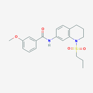 molecular formula C20H24N2O4S B6571317 3-methoxy-N-[1-(propane-1-sulfonyl)-1,2,3,4-tetrahydroquinolin-7-yl]benzamide CAS No. 946351-22-0