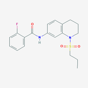 2-fluoro-N-[1-(propane-1-sulfonyl)-1,2,3,4-tetrahydroquinolin-7-yl]benzamide