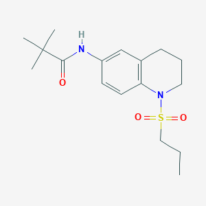 molecular formula C17H26N2O3S B6571356 2,2-dimethyl-N-[1-(propane-1-sulfonyl)-1,2,3,4-tetrahydroquinolin-6-yl]propanamide CAS No. 946213-27-0