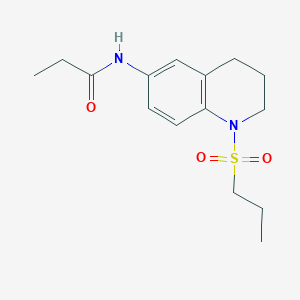 molecular formula C15H22N2O3S B6571380 N-[1-(propane-1-sulfonyl)-1,2,3,4-tetrahydroquinolin-6-yl]propanamide CAS No. 946336-89-6