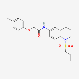 molecular formula C21H26N2O4S B6571389 2-(4-methylphenoxy)-N-[1-(propane-1-sulfonyl)-1,2,3,4-tetrahydroquinolin-6-yl]acetamide CAS No. 946213-80-5