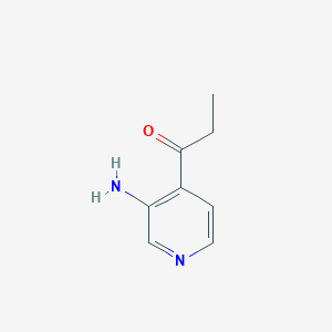 molecular formula C8H10N2O B065714 1-(3-Aminopyridin-4-yl)propan-1-one CAS No. 161872-00-0