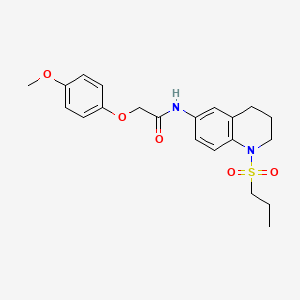 molecular formula C21H26N2O5S B6571404 2-(4-methoxyphenoxy)-N-[1-(propane-1-sulfonyl)-1,2,3,4-tetrahydroquinolin-6-yl]acetamide CAS No. 946383-80-8