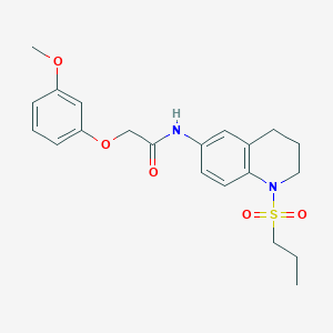 molecular formula C21H26N2O5S B6571409 2-(3-methoxyphenoxy)-N-[1-(propane-1-sulfonyl)-1,2,3,4-tetrahydroquinolin-6-yl]acetamide CAS No. 946213-85-0