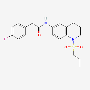 molecular formula C20H23FN2O3S B6571425 2-(4-fluorophenyl)-N-[1-(propane-1-sulfonyl)-1,2,3,4-tetrahydroquinolin-6-yl]acetamide CAS No. 946336-57-8