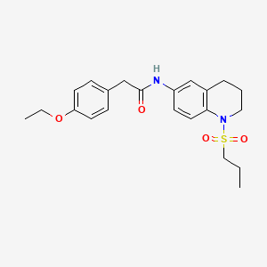 molecular formula C22H28N2O4S B6571430 2-(4-ethoxyphenyl)-N-[1-(propane-1-sulfonyl)-1,2,3,4-tetrahydroquinolin-6-yl]acetamide CAS No. 946213-43-0