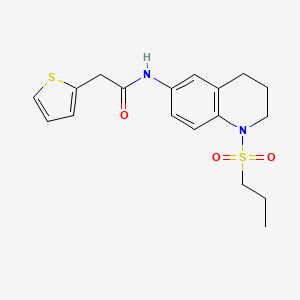 molecular formula C18H22N2O3S2 B6571445 N-[1-(propane-1-sulfonyl)-1,2,3,4-tetrahydroquinolin-6-yl]-2-(thiophen-2-yl)acetamide CAS No. 946383-28-4