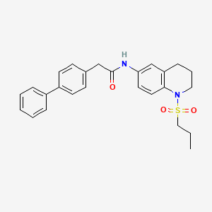 molecular formula C26H28N2O3S B6571450 2-{[1,1'-biphenyl]-4-yl}-N-[1-(propane-1-sulfonyl)-1,2,3,4-tetrahydroquinolin-6-yl]acetamide CAS No. 946336-73-8