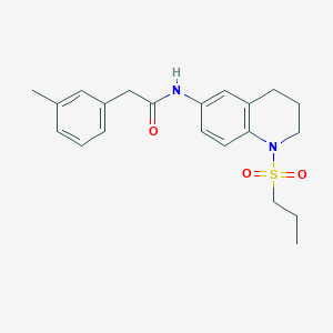 molecular formula C21H26N2O3S B6571460 2-(3-methylphenyl)-N-[1-(propane-1-sulfonyl)-1,2,3,4-tetrahydroquinolin-6-yl]acetamide CAS No. 946213-60-1