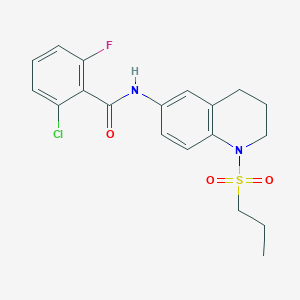 molecular formula C19H20ClFN2O3S B6571461 2-chloro-6-fluoro-N-[1-(propane-1-sulfonyl)-1,2,3,4-tetrahydroquinolin-6-yl]benzamide CAS No. 946383-36-4