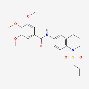 molecular formula C22H28N2O6S B6571465 3,4,5-trimethoxy-N-[1-(propane-1-sulfonyl)-1,2,3,4-tetrahydroquinolin-6-yl]benzamide CAS No. 946336-33-0