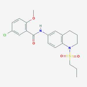 molecular formula C20H23ClN2O4S B6571497 5-chloro-2-methoxy-N-[1-(propane-1-sulfonyl)-1,2,3,4-tetrahydroquinolin-6-yl]benzamide CAS No. 946213-31-6