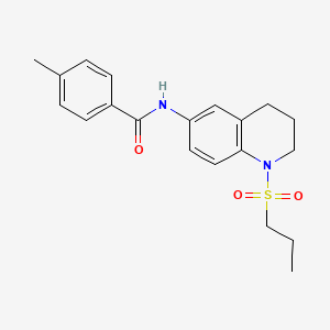 molecular formula C20H24N2O3S B6571501 4-methyl-N-[1-(propane-1-sulfonyl)-1,2,3,4-tetrahydroquinolin-6-yl]benzamide CAS No. 946383-72-8