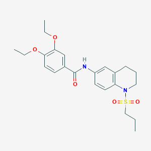 molecular formula C23H30N2O5S B6571504 3,4-diethoxy-N-[1-(propane-1-sulfonyl)-1,2,3,4-tetrahydroquinolin-6-yl]benzamide CAS No. 946281-86-3