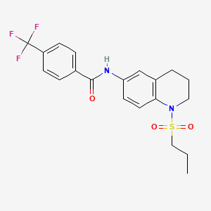 molecular formula C20H21F3N2O3S B6571513 N-[1-(propane-1-sulfonyl)-1,2,3,4-tetrahydroquinolin-6-yl]-4-(trifluoromethyl)benzamide CAS No. 946336-49-8