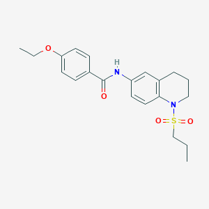 molecular formula C21H26N2O4S B6571543 4-ethoxy-N-[1-(propane-1-sulfonyl)-1,2,3,4-tetrahydroquinolin-6-yl]benzamide CAS No. 946383-56-8