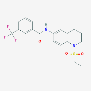 molecular formula C20H21F3N2O3S B6571550 N-[1-(propane-1-sulfonyl)-1,2,3,4-tetrahydroquinolin-6-yl]-3-(trifluoromethyl)benzamide CAS No. 946336-45-4
